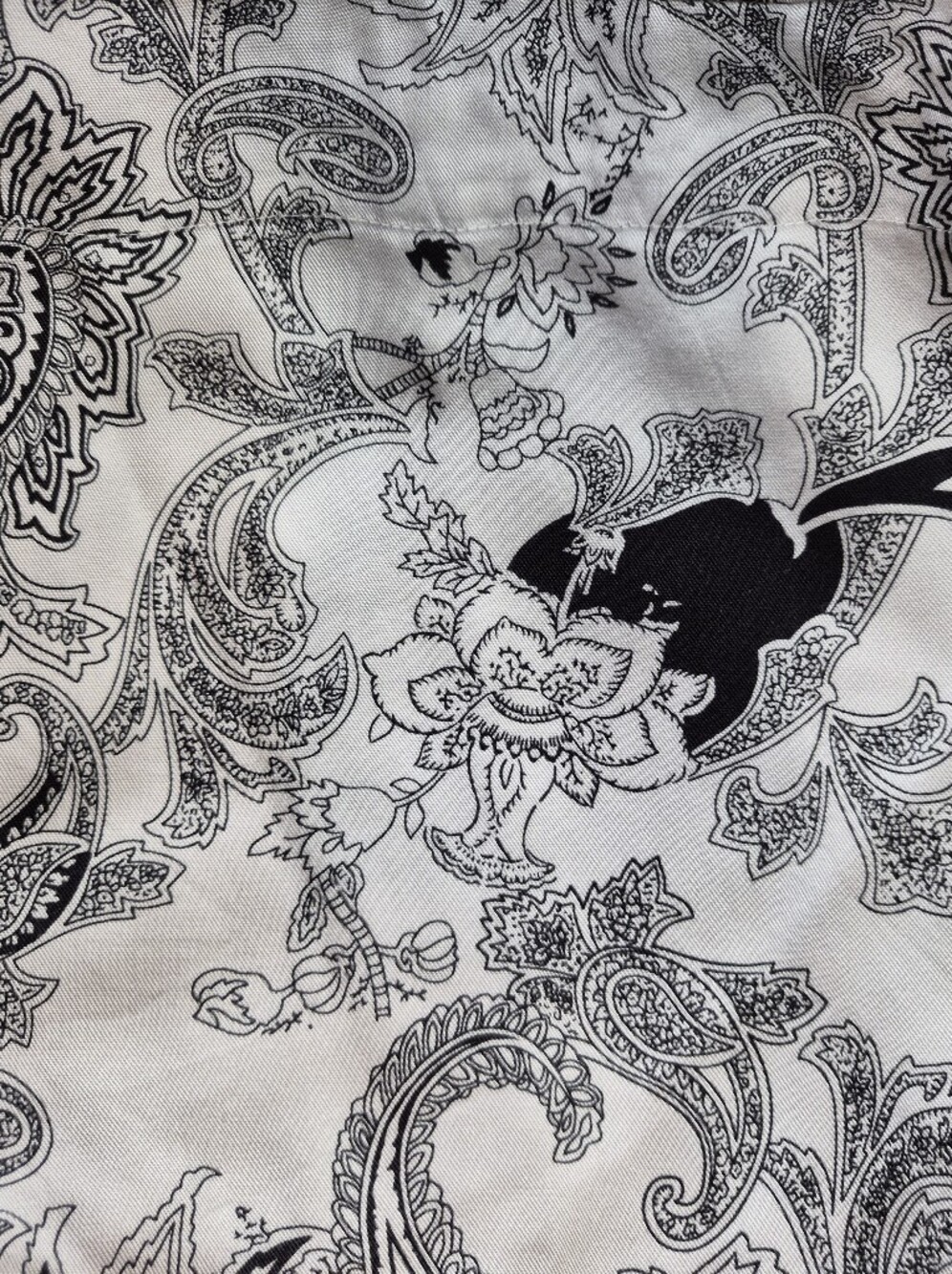 NWT Soft Surroundings Black and White Paisley Palazzo Pants, Size 10/12 (Med.) - Picture 3 of 13